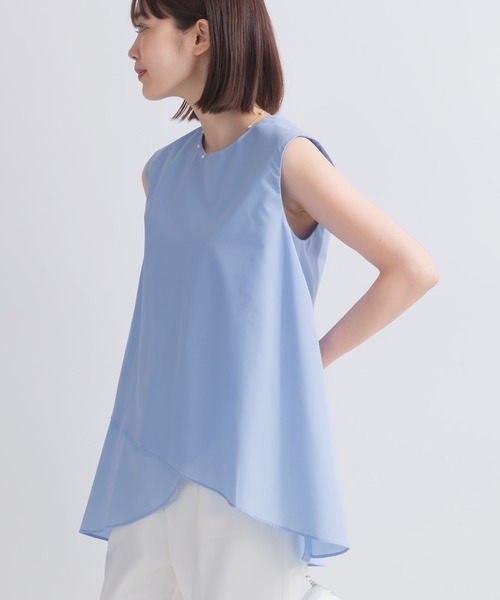 PICCIN（ピッチン）の「ノースリーブフレアブラウス（シャツ/ブラウス・レディース・ブラック/オフホワイト/サックスブルー・M）」の19枚目の写真