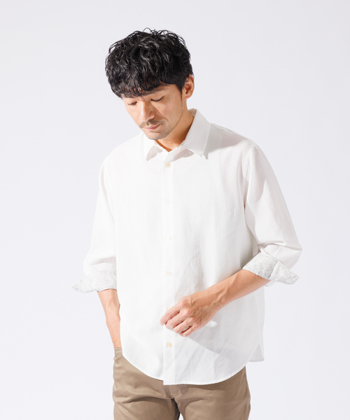 【リネンタッチ】7分袖シャツ(シャツ/ブラウス)|ABAHOUSE GRAY(アバハウスグレイ)