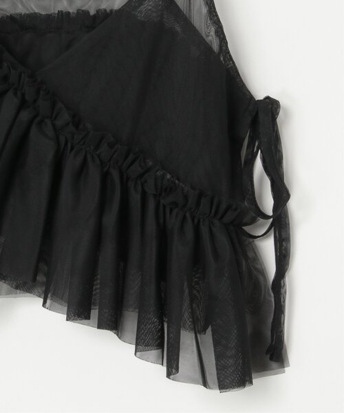 notch.（ノッチ）の「チュールアシメフリルビスチェ（キャミソール・レディース・ブラック/オフホワイト/グレー・M）」の7枚目の写真