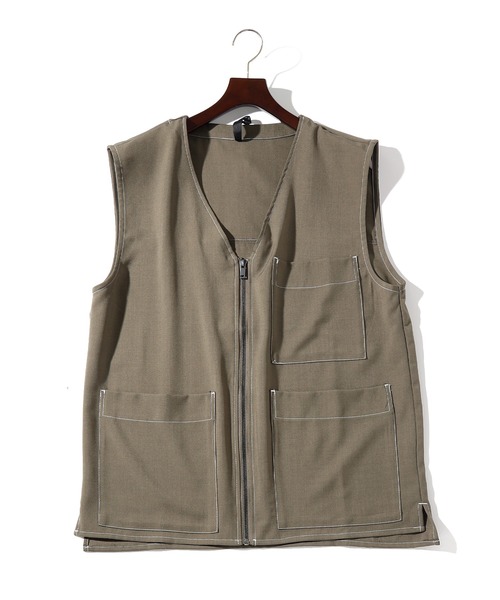 THISIS（ディスイズ）の「ステッチZIPベスト（ベスト・メンズ・ブラック/カーキ/チャコールグレー・LARGE/X-LARGE/MEDIUM）」の3枚目の写真