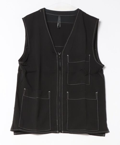 25SS エスエフシー ステッチ ジップ ベスト XL ブラック 25SS エスエフシー ステッチ ジップ ベスト XL ブラック