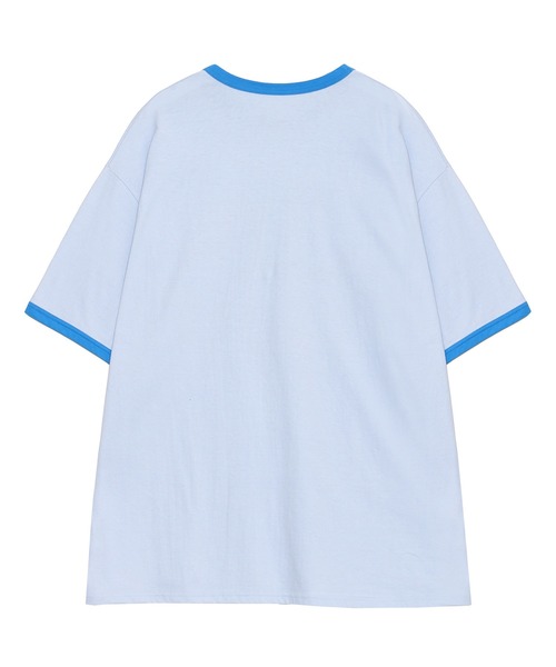 PUNYUS(プニュズ)の「恋愛しようぜ若者ビッグリンガーTシャツ(Tシャツ/カットソー・レディース・ホワイト/グリーン/ブルー/パープル・3/4)」の22枚目の写真