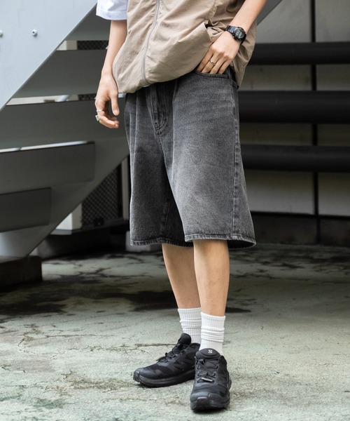 WEGO（ウィゴー）の「WEGO/デニムバギーショーツ（デニムパンツ・メンズ・コバルトブルー/ブラック/グレー・LARGE/MEDIUM）」の2枚目の写真