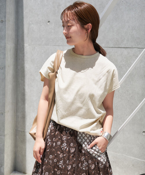SLOBE IENA（スローブイエナ）の「DANTON/ダントン DOLMAN SLEEVE TEE DT-C0202（Tシャツ/カットソー・レディース・アイボリー/スカイブルー・FREE）」の6枚目の写真