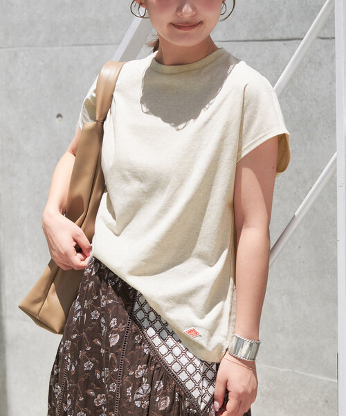 SLOBE IENA（スローブイエナ）の「DANTON/ダントン DOLMAN SLEEVE TEE DT-C0202（Tシャツ/カットソー・レディース・アイボリー/スカイブルー・FREE）」の7枚目の写真