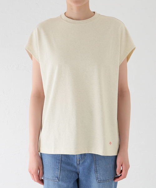 SLOBE IENA（スローブイエナ）の「DANTON/ダントン DOLMAN SLEEVE TEE DT-C0202（Tシャツ/カットソー・レディース・アイボリー/スカイブルー・FREE）」の9枚目の写真