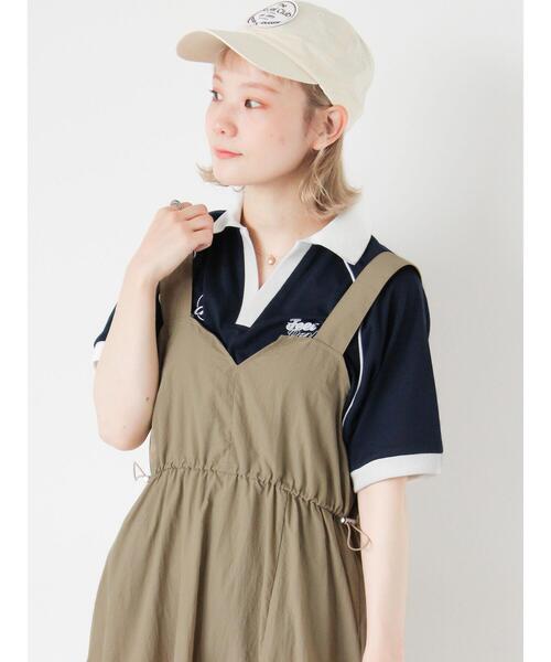 ehka sopo(エヘカソポ)の「ゲームシャツ(Tシャツ/カットソー・レディース・グリーン/オフホワイト/サックスブルー/ネイビー・F)」の3枚目の写真