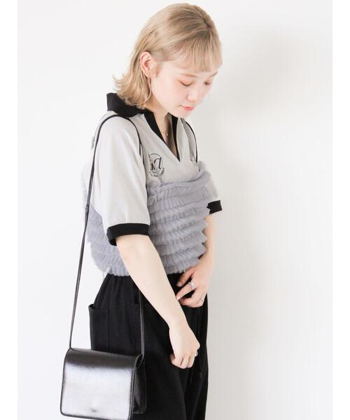 ehka sopo(エヘカソポ)の「ゲームシャツ(Tシャツ/カットソー・レディース・グリーン/オフホワイト/サックスブルー/ネイビー・F)」の20枚目の写真