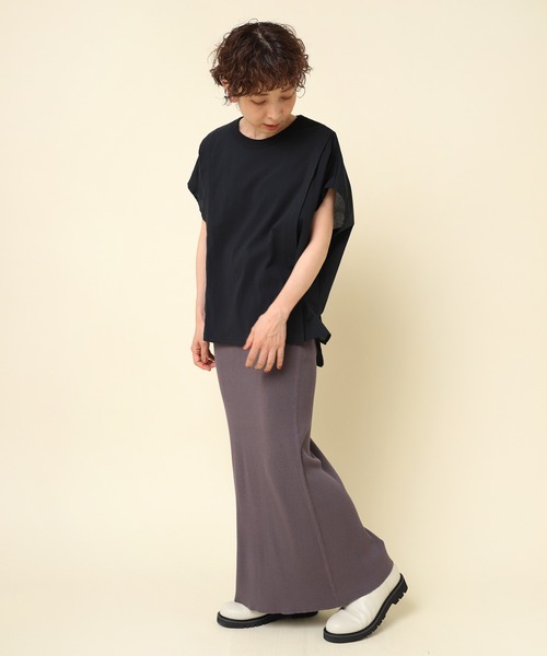 RNA-N(アールエヌエーエヌ)の「M2272 フレンチスリーブデザインプルオーバー(Tシャツ/カットソー・レディース・オフホワイト/ダークブラウン/ブラック・MEDIUM)」の11枚目の写真