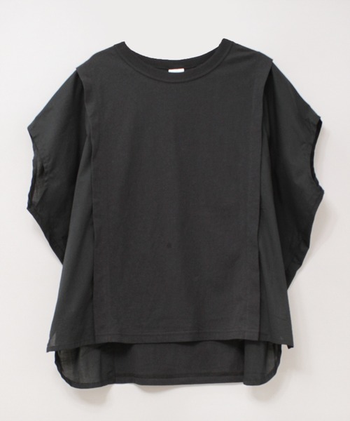 RNA-N(アールエヌエーエヌ)の「M2272 フレンチスリーブデザインプルオーバー(Tシャツ/カットソー・レディース・オフホワイト/ダークブラウン/ブラック・MEDIUM)」の4枚目の写真