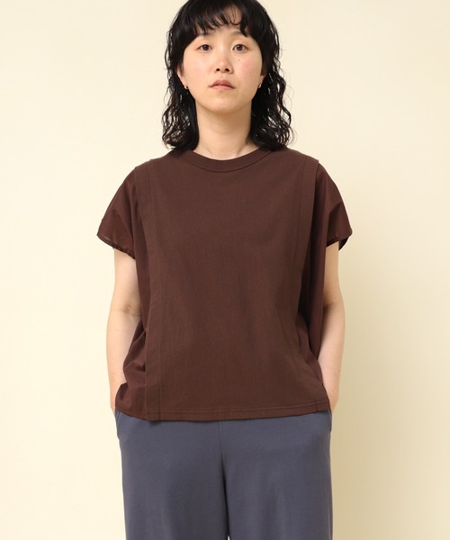 RNA-N(アールエヌエーエヌ)の「M2272 フレンチスリーブデザインプルオーバー(Tシャツ/カットソー・レディース・オフホワイト/ダークブラウン/ブラック・MEDIUM)」の13枚目の写真