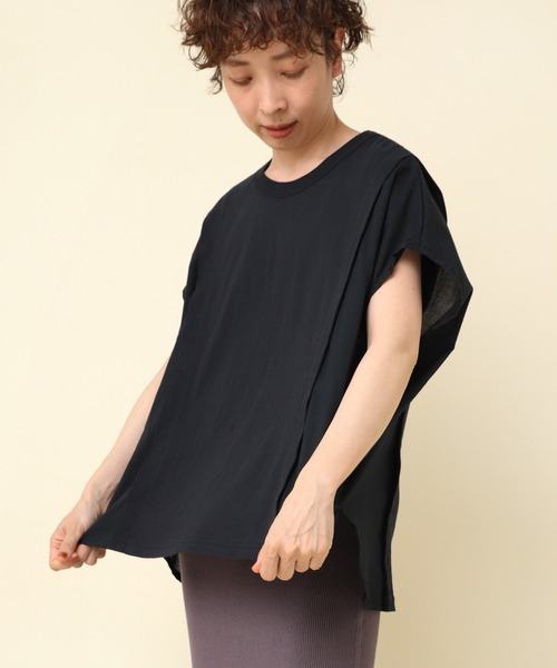 RNA-N(アールエヌエーエヌ)の「M2272 フレンチスリーブデザインプルオーバー(Tシャツ/カットソー・レディース・オフホワイト/ダークブラウン/ブラック・MEDIUM)」の8枚目の写真