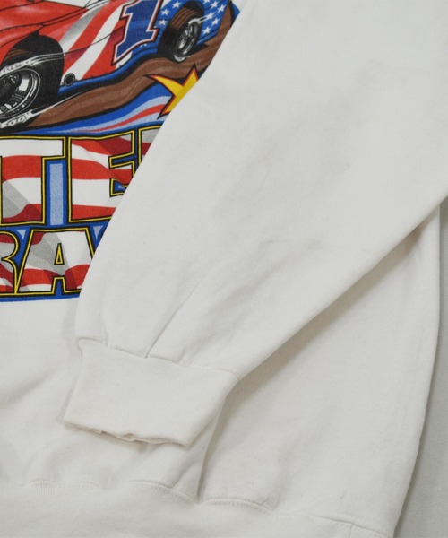 VINTAGE(ヴィンテージ)の「【ヴィンテージ古着】UNITED WE STAND UNITED WE RACE/ レース プリント スウェット(スウェット・メンズ・ホワイト・LARGE)」の7枚目の写真