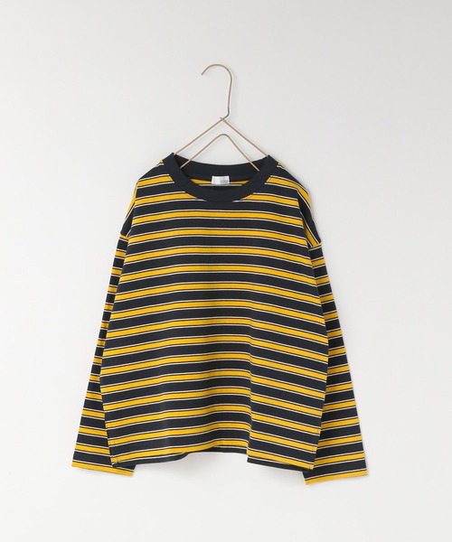 LOWRYS FARM（ローリーズファーム）の「マルチボーダーロングスリーブ　 134387（Tシャツ/カットソー・キッズ・ネイビー/グリーン/バーガンディー・110cm/120cm/130cm/140cm/150cm）」の2枚目の写真