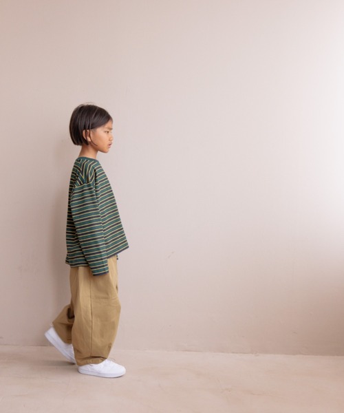 LOWRYS FARM（ローリーズファーム）の「マルチボーダーロングスリーブ　 134387（Tシャツ/カットソー・キッズ・ネイビー/グリーン/バーガンディー・110cm/120cm/130cm/140cm/150cm）」の15枚目の写真