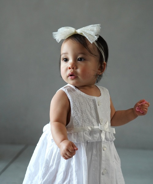 MAKE YOUR DAY（メイクユアデイ）の「ドットチュールベビーヘアバンド（その他ベビー用品・キッズ・ピンク/ブラック/アイボリー・FREE）」の8枚目の写真