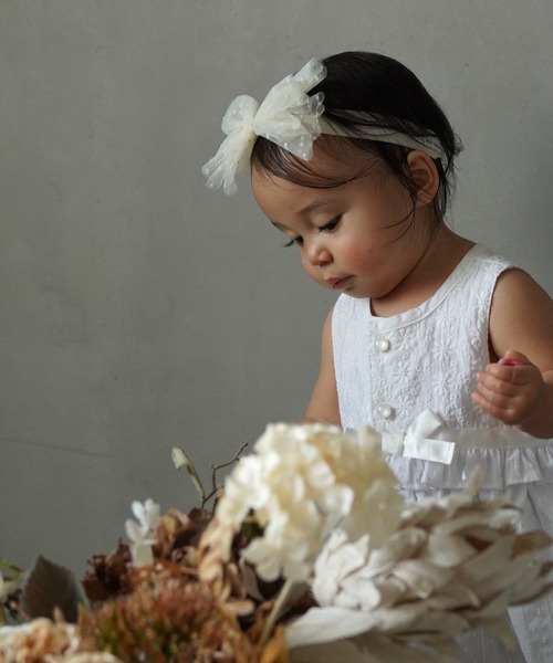 MAKE YOUR DAY（メイクユアデイ）の「ドットチュールベビーヘアバンド（その他ベビー用品・キッズ・ピンク/ブラック/アイボリー・FREE）」の7枚目の写真