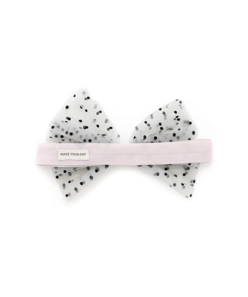 MAKE YOUR DAY（メイクユアデイ）の「ドットチュールベビーヘアバンド（その他ベビー用品・キッズ・ピンク/ブラック/アイボリー・FREE）」の10枚目の写真