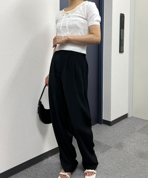 mebole(メボレ)の「ネックレースニット(ニット/セーター・レディース・ホワイト/ブラック・FREE)」の13枚目の写真