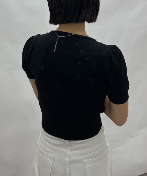 mebole(メボレ)の「ネックレースニット(ニット/セーター・レディース・ホワイト/ブラック・FREE)」の22枚目の写真