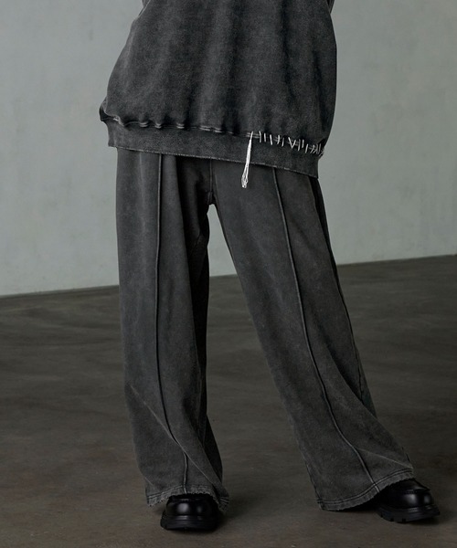 SERACE】Heavy weight vintage design pigment damage sweat pants
