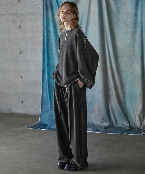 60's ペイント ダメージ スウェット SERACE】Heavy weight vintage design pigment damage sweat