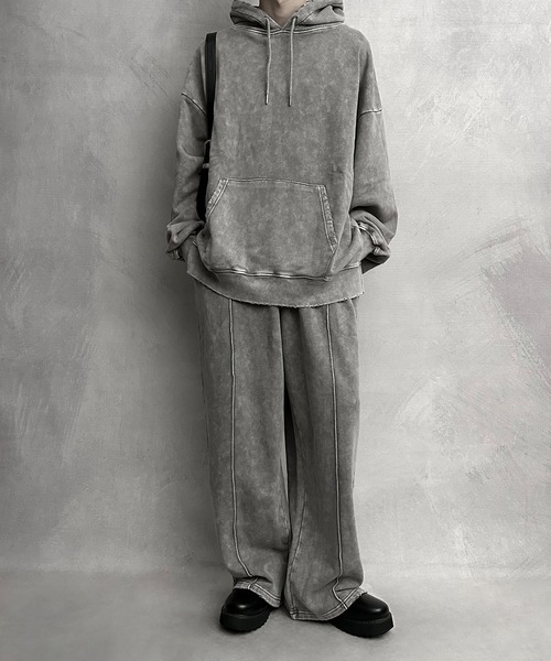 SERACE】Heavy weight vintage design pigment damage sweat pants  