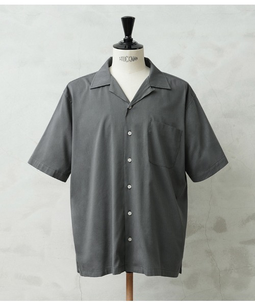WAIPER.inc(ワイパーインク)の「コットンレーヨン オープンカラーシャツ ソリッドカラー WAIPER.inc WP1063(シャツ/ブラウス・メンズ・ブラック/ネイビー/ブラウン系その他/オレンジ/ミント/チャコールグレー・M/L/XL/XXL/S)」の3枚目の写真