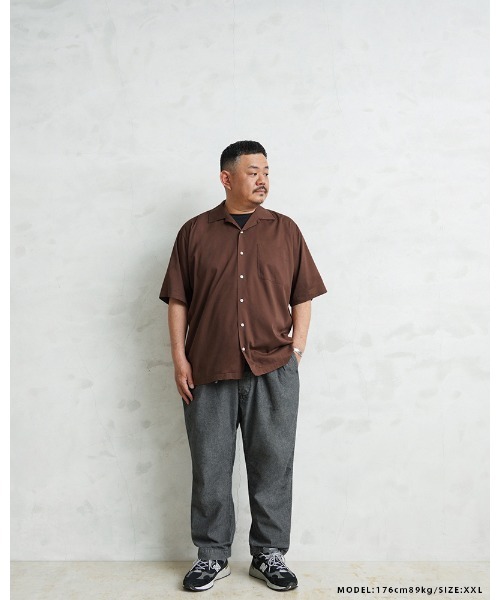 WAIPER.inc(ワイパーインク)の「コットンレーヨン オープンカラーシャツ ソリッドカラー WAIPER.inc WP1063(シャツ/ブラウス・メンズ・ブラック/ネイビー/ブラウン系その他/オレンジ/ミント/チャコールグレー・M/L/XL/XXL/S)」の15枚目の写真