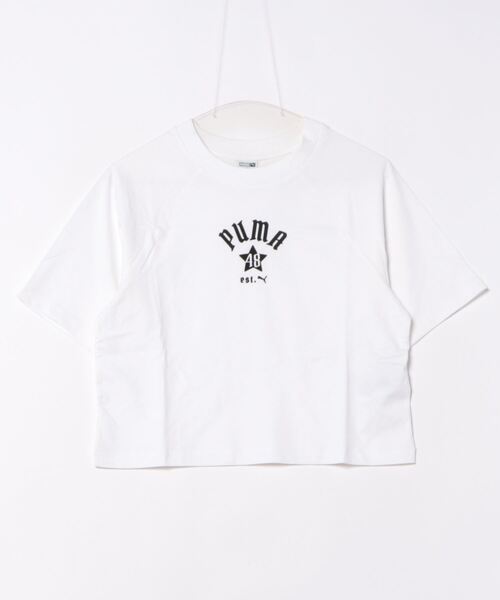 PUMA(プーマ)の「PUMA プーマ ウィメンズ CLASSICS PLAY.LOUD. リラックス 半袖 Tシャツ(Tシャツ/カットソー・レディース・ホワイト/ブラック・X-LARGE/LARGE/SMALL/MEDIUM)」の8枚目の写真