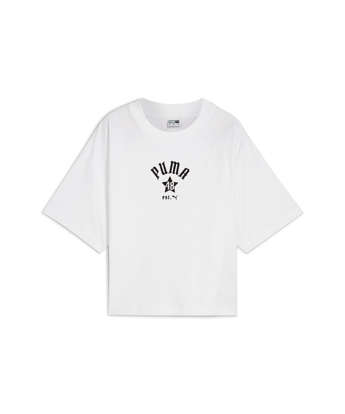 PUMA(プーマ)の「PUMA プーマ ウィメンズ CLASSICS PLAY.LOUD. リラックス 半袖 Tシャツ(Tシャツ/カットソー・レディース・ホワイト/ブラック・X-LARGE/LARGE/SMALL/MEDIUM)」の3枚目の写真