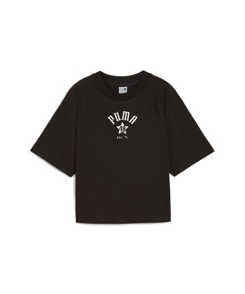 PUMA(プーマ)の「PUMA プーマ ウィメンズ CLASSICS PLAY.LOUD. リラックス 半袖 Tシャツ(Tシャツ/カットソー・レディース・ホワイト/ブラック・X-LARGE/LARGE/SMALL/MEDIUM)」の4枚目の写真