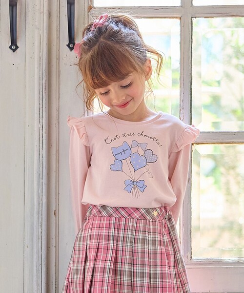 ANY(エニィ)の「【WEB限定】7daysプリントTシャツ(Tシャツ/カットソー・キッズ・ピンク系/サックスブルー系/アイボリー系/ネイビー系/ライラック系・140/150/160)」の5枚目の写真