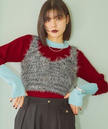 ELLEgirl | ラメフェザーニットビスチェ【ELLEgirl/エル ガール】(ベスト)