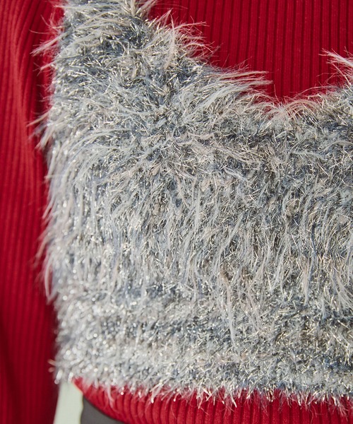 ELLEgirl（エルガール）の「ラメフェザーニットビスチェ【ELLEgirl/エル ガール】（ベスト・レディース・シルバー/ピンク/ネイビー・FREE）」の19枚目の写真