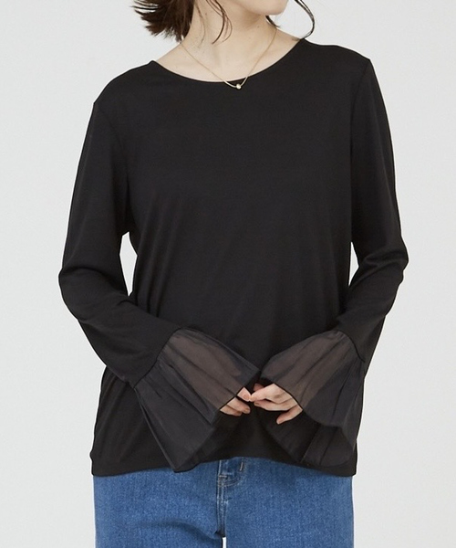abahouse mavie(アバハウスマヴィ)の「袖切替えベルスリーブレイヤードインナー(Tシャツ/カットソー・レディース・ブラック系その他/ホワイト系その他2/グレー/ブラック系その他2/ホワイト系その他/ホワイト系その他3・フリー)」の5枚目の写真