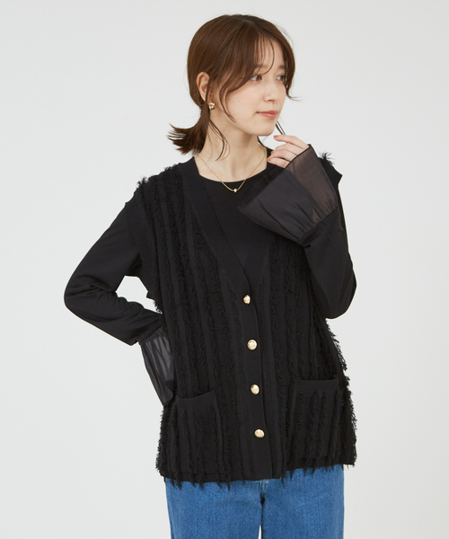 abahouse mavie(アバハウスマヴィ)の「袖切替えベルスリーブレイヤードインナー(Tシャツ/カットソー・レディース・ブラック系その他/ホワイト系その他2/グレー/ブラック系その他2/ホワイト系その他/ホワイト系その他3・フリー)」の11枚目の写真
