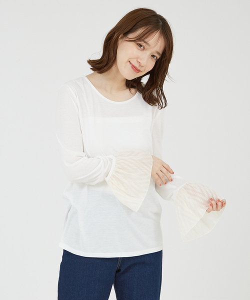 abahouse mavie(アバハウスマヴィ)の「袖切替えベルスリーブレイヤードインナー(Tシャツ/カットソー・レディース・ブラック系その他/ホワイト系その他2/グレー/ブラック系その他2/ホワイト系その他/ホワイト系その他3・フリー)」の15枚目の写真