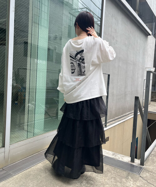 mline（エムライン）の「[mline]ティアードスカート（スカート・レディース・ブラック/アイボリー/チャコールグレー・1/2）」の11枚目の写真