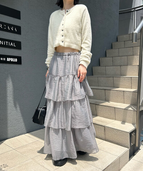 mline（エムライン）の「[mline]ティアードスカート（スカート・レディース・ブラック/アイボリー/チャコールグレー・1/2）」の16枚目の写真