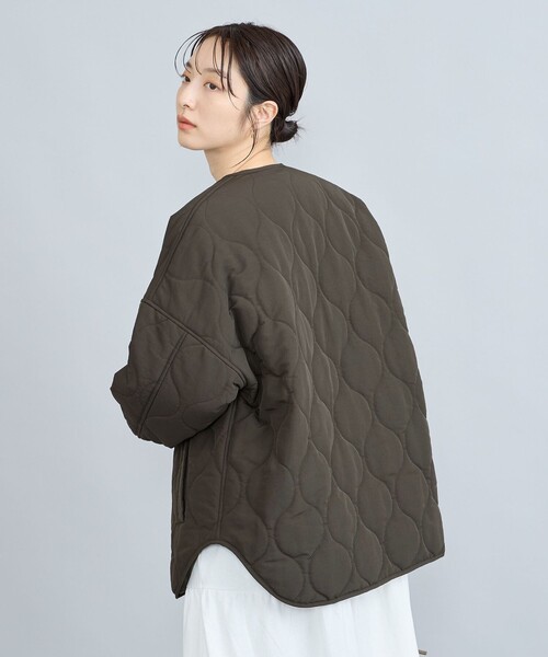 coen（コーエン）の「【そうコレ! 】6ヵ月”着ルト"アウター/撥水キルトブルゾン（ブルゾン・レディース・オフホワイト/ブラック/オリーブ/ダークグレー・M/L）」の10枚目の写真