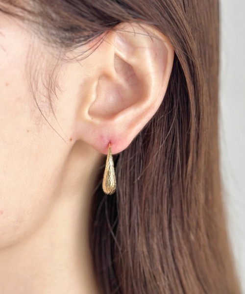 セール】メタルフック ドロップピアス-metal hook drop pierce