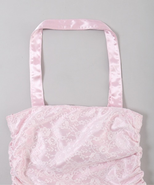 WC（ダブル シー）の「2WAYレースレイヤードトート（トートバッグ・レディース・ピンク/ブラック・FREE）」の9枚目の写真