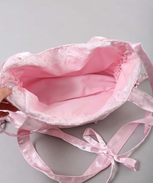 WC（ダブル シー）の「2WAYレースレイヤードトート（トートバッグ・レディース・ピンク/ブラック・FREE）」の10枚目の写真