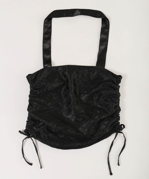 WC（ダブル シー）の「2WAYレースレイヤードトート（トートバッグ・レディース・ピンク/ブラック・FREE）」の5枚目の写真