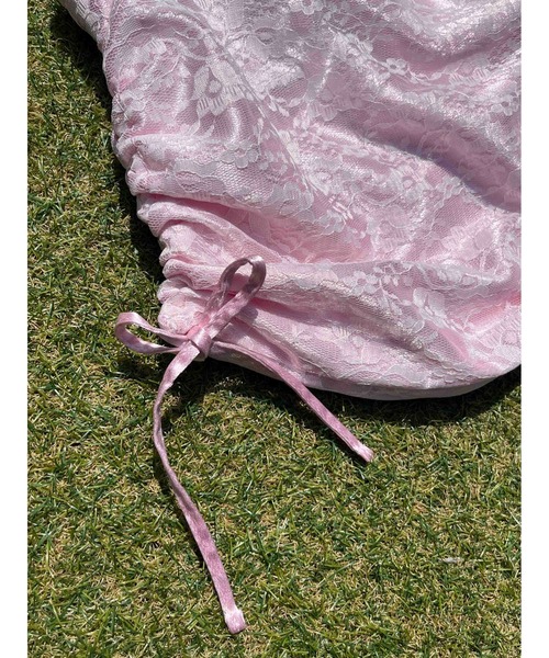 WC（ダブル シー）の「2WAYレースレイヤードトート（トートバッグ・レディース・ピンク/ブラック・FREE）」の3枚目の写真