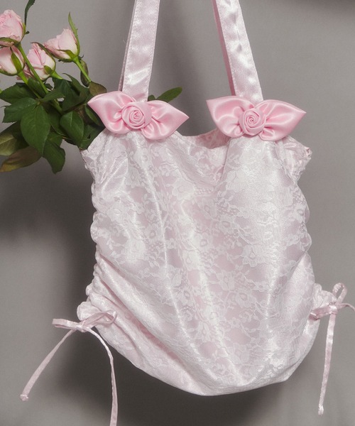WC（ダブル シー）の「2WAYレースレイヤードトート（トートバッグ・レディース・ピンク/ブラック・FREE）」の17枚目の写真