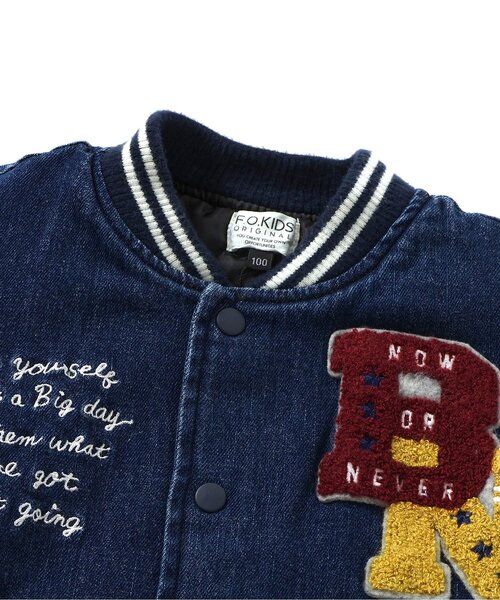 F.O.KIDS(エフオーキッズ)の「カスタムバーシティジャケット(ダウンジャケット/コート・キッズ・ブラック/レインボー/インディゴブルー・80/90/100/110/120/130/140/150)」の22枚目の写真