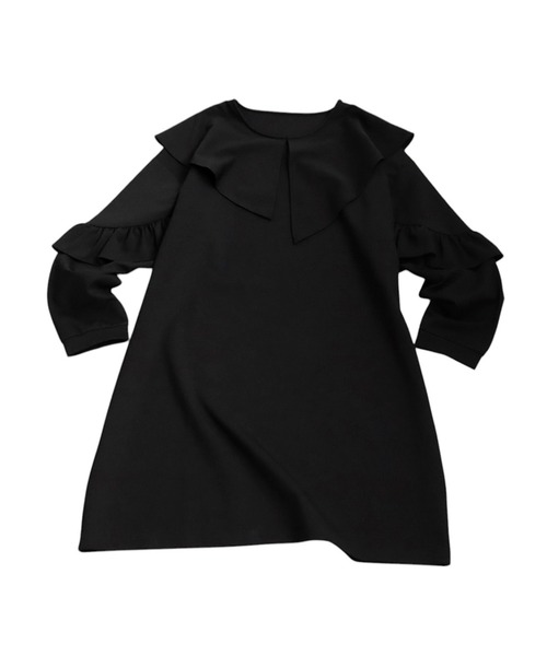 antiqua(アンティカ)の「フリルポンチワンピース(ワンピース・レディース・ブラック・ONESIZE)」の12枚目の写真