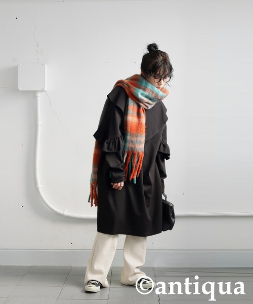 antiqua(アンティカ)の「フリルポンチワンピース(ワンピース・レディース・ブラック・ONESIZE)」の19枚目の写真